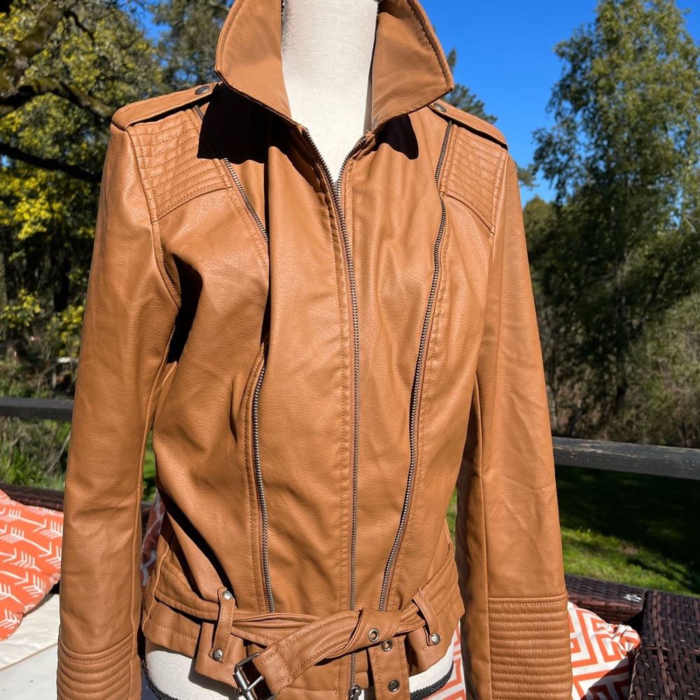 Faux leather Moto jacket.